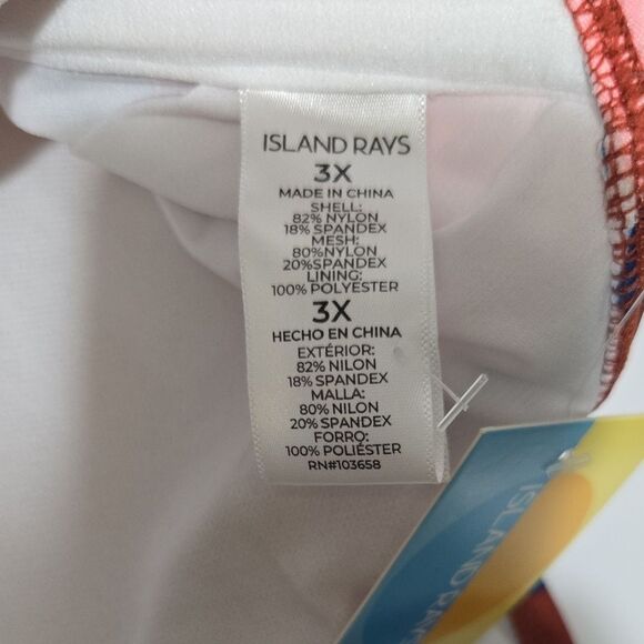 NWT Island Rays One Piece Striped Swimsuit Plus Size 3X - Picture 4 of 10